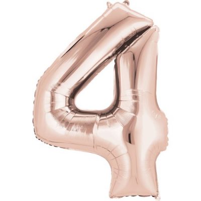 Supershape Rose Gold Balloon ~ Number 4